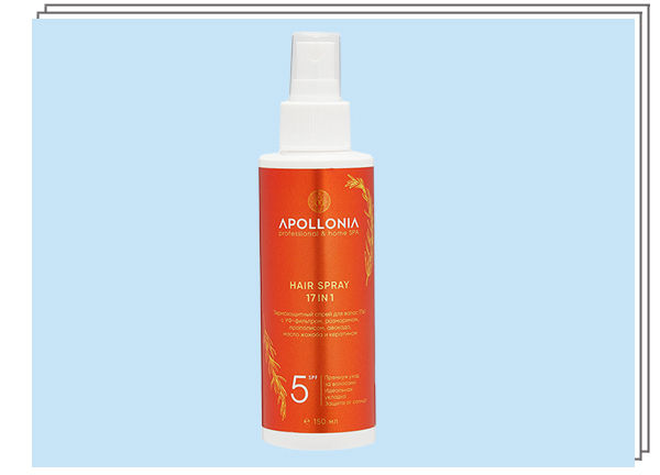  Термозащитный спрей для волос с УФ-фильтром  APOLLONIA  HAIR SPRAY 17IN1