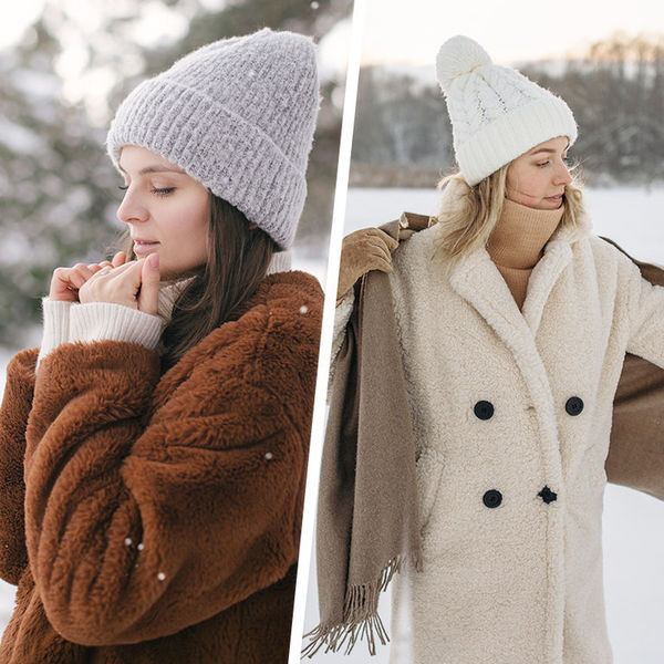 Модные вязаные шапки для женщин: головные уборы на зиму, тренды