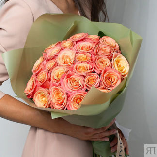 ЛЭТУАЛЬ FLOWERS Букет из персиковых роз 21 шт.(40 см)