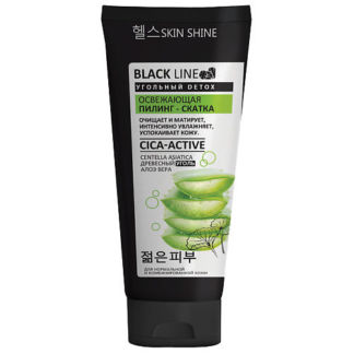 SKINSHINE «Black Line»  Освежающая пилинг-скатка для лица с древесным углем