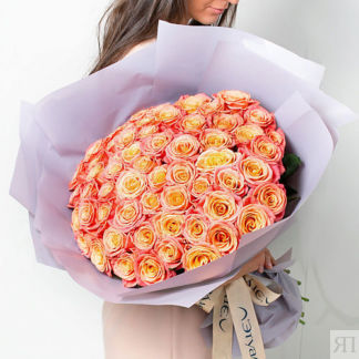 ЛЭТУАЛЬ FLOWERS Букет из персиковых роз 41 шт.(40 см)