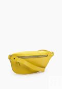 Кожаная нагрудная сумка бананка лимонно-желтая A035 lemon grain