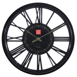 Kuchenland Часы настенные, 33 см, круглые, черные, Graphic
