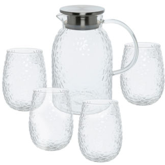 Набор для напитков, 4 перс, 5 пр, стекло Б/сталь, кувшин/стаканы
