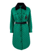Стеганое пальто ERMANNO FIRENZE D41EB003 зеленый+черный 40