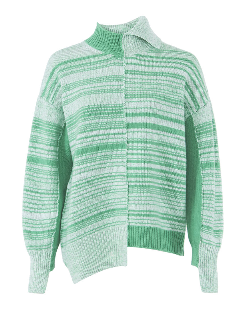 Асимметричный свитер MRZ FW22-0260 зеленый+белый s