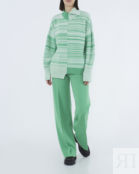 Асимметричный свитер MRZ FW22-0260 зеленый+белый s