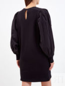 Черное платье-толстовка из комбинированного хлопка KARL LAGERFELD