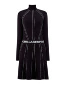 Платье из эластичного трикотажа EcoVero с контрастной отстрочкой KARL LAGER