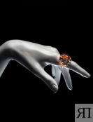 Крупное эффектное кольцо «Василиса» из золоченного серебра и янтаря Amberho