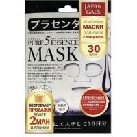 Japan Gals Pure 5 Essential - Питательные маски для лица с плацентой, 30 шт