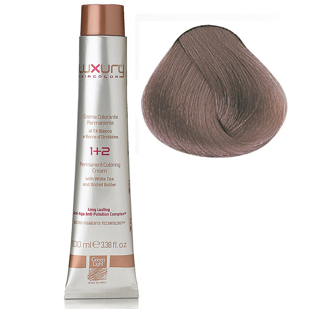 Стойкая крем-краска Светлый фиолетовый блондин пепельный 8.21 Luxury Hair C