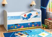 Кровать детская с фотопечатью Дельфин 
80х180