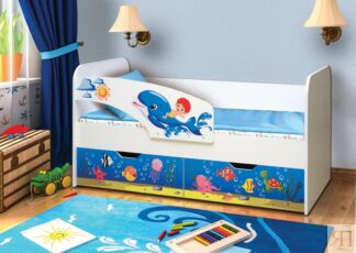 Кровать детская с фотопечатью Дельфин 
80х170
