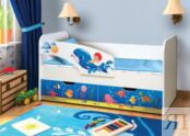 Кровать детская с фотопечатью Дельфин 
80х190