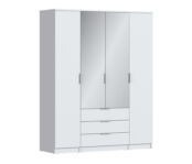 Николь СБ-2595/1 Шкаф 4х дверный с зеркалами Белый