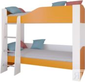 Двухъярусная кровать Астра 2 Белый/Оранжевый 
(без ящика)