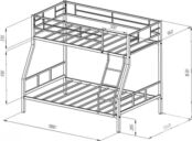 Двухъярусная кровать Гранада-1КВ с выкатным 
спальным местом, Серый/Белый