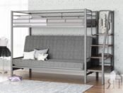 Двухъярусная кровать с диваном Мадлен 
3 Серая/обивка Серая
