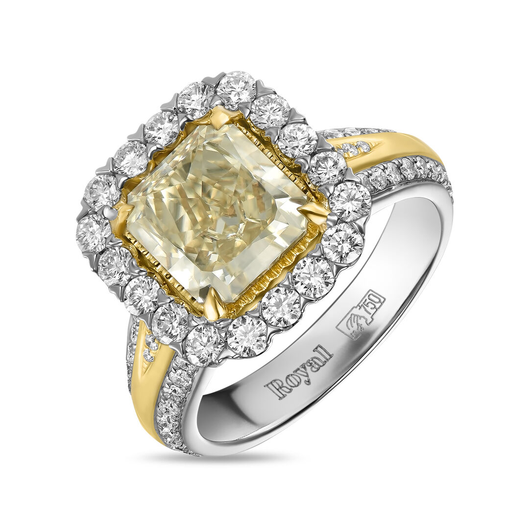 Золотое кольцо c бриллиантами артикул 4206843