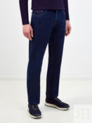 Окрашенные вручную джинсы Cesare с вышитым логотипом SCISSOR SCRIPTOR