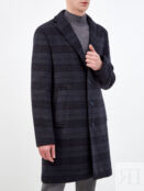 Классическое однобортное пальто из шерсти в полоску CUDGI