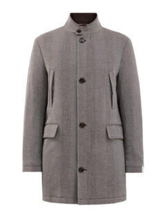 Пальто из плотной шерстяной ткани с графическим узором ELEVENTY
