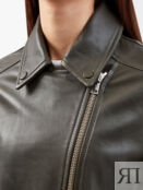 Куртка-косуха из кожи ягненка с шелковой подкладкой YVES SALOMON