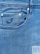 Окрашенные вручную джинсы с нашивкой из меха пони JACOB COHEN