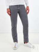 Однотонные джинсы из денима-stretch с матовой фурнитурой CANALI