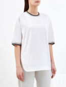 Свободная футболка в стиле colorblock с асимметричным подолом LORENA ANTONI
