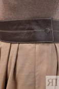 Асимметричная юбка с принтом в полоску и заложенными складками BRUNELLO CUC