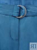 Яркие шорты-клеш из льняной и шелковой ткани с поясом RE VERA