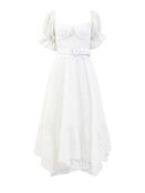 Белое платье из кружева broderie anglaise с объемными рукавами CHARO RUIZ I