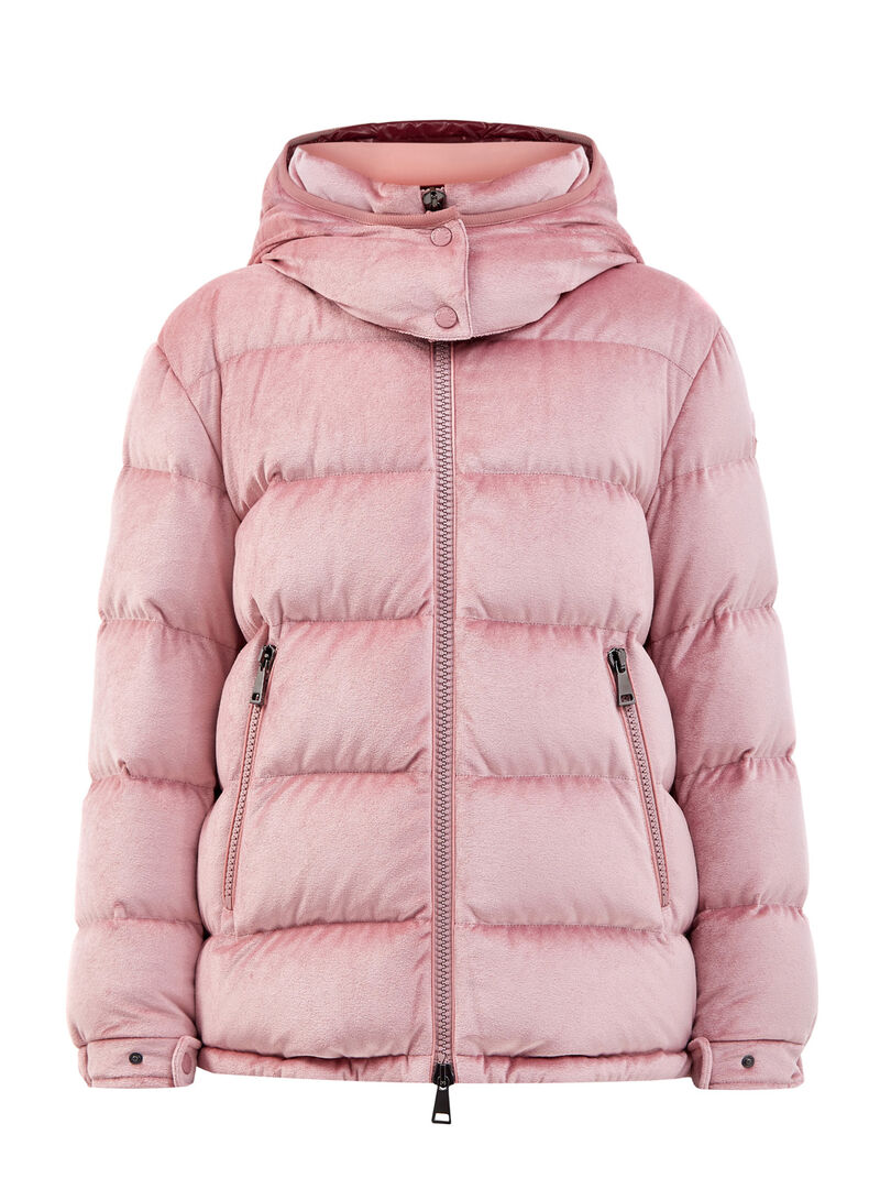 Бархатный пуховик Holostee с подкладкой из нейлона laqué MONCLER фото 1