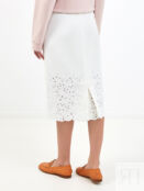 Белая юбка-миди ручной работы с кружевной отделкой ERMANNO SCERVINO
