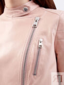 Укороченная куртка из гладкой кожи с серебристой фурнитурой ERMANNO SCERVIN
