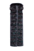 Удлиненный трикотажный жилет с капюшоном и деталями из лисьего меха LORENA