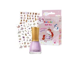 LIMONI Набор №32 Bambini Nail Art (лак 11, наклейки 1423, 1731)