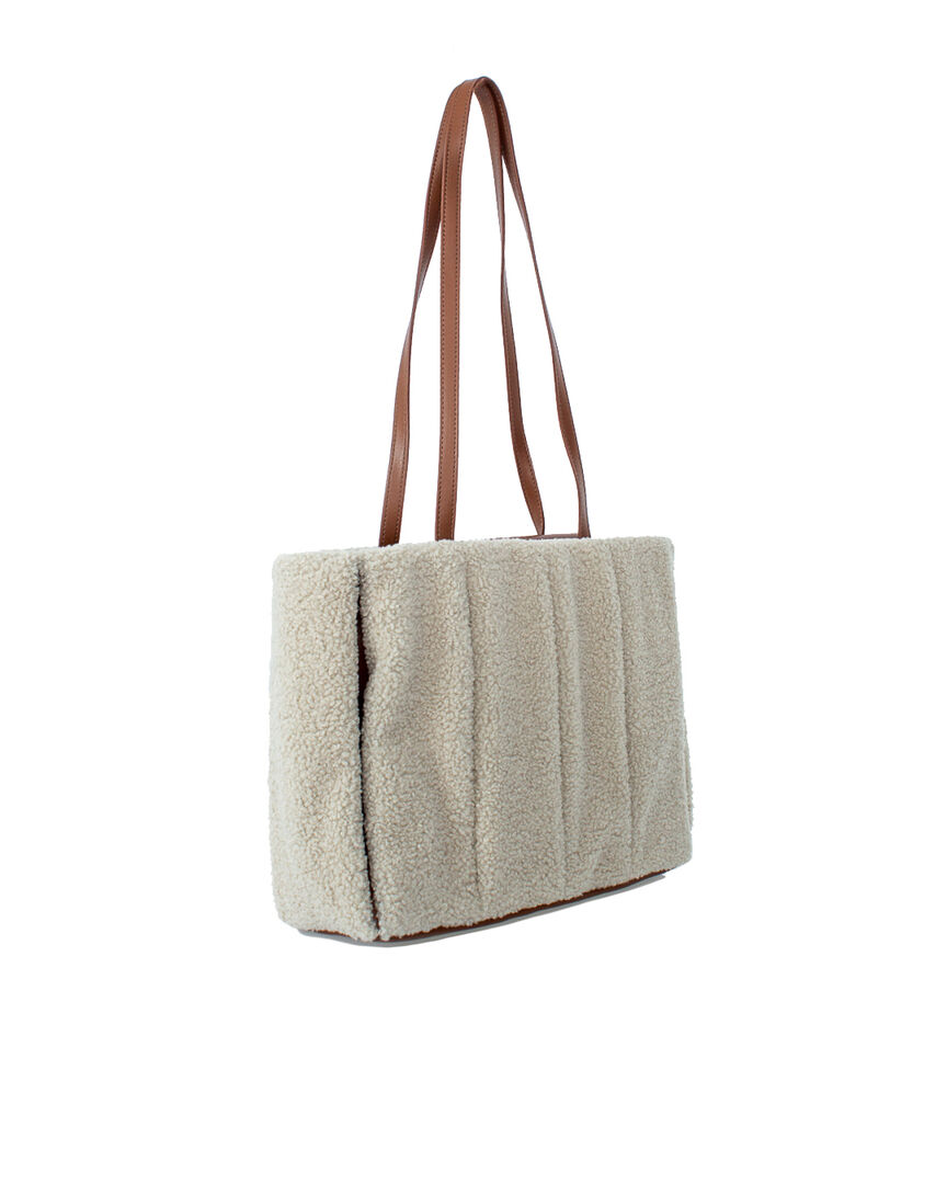 Сумка из декоративного меха THE MOIRe TMFW22KOF4514 белый+коричневый UNI