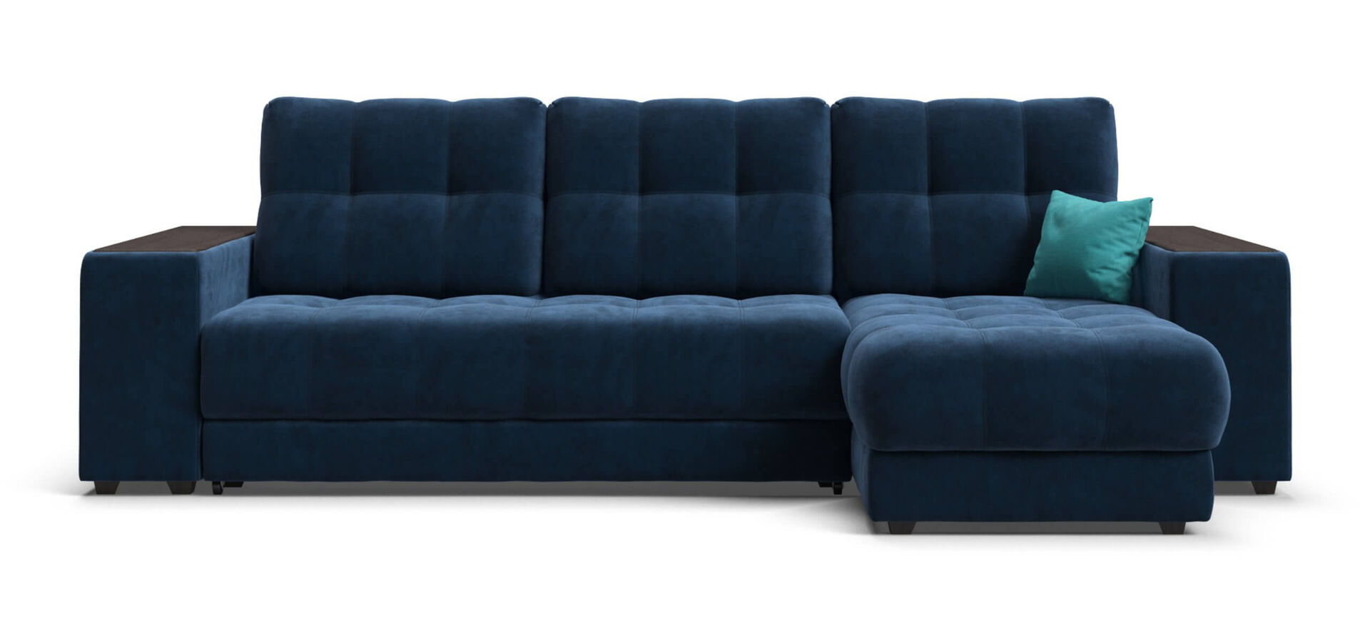 Угловой диван BOSS XL велюр Monolit синий