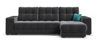 Угловой диван BOSS XL велюр Monolit серый