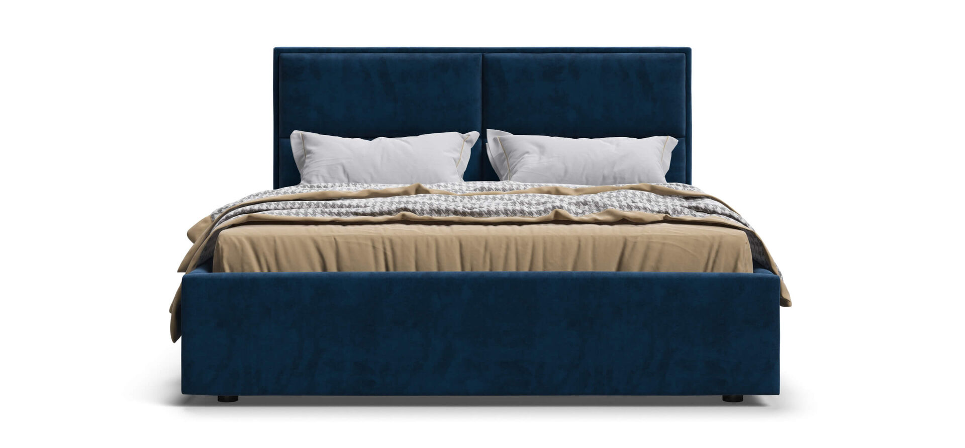 Кровать MILA велюр Monolit синий