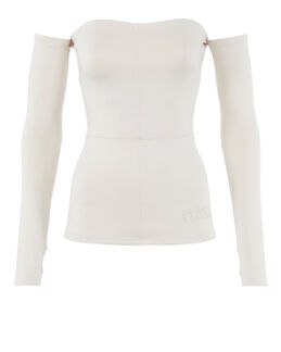 Облегающий топ MM6 Maison Margiela S52NC0312 бежевый l