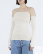 Облегающий топ MM6 Maison Margiela S52NC0312 бежевый m S52NC0312 фото 3
