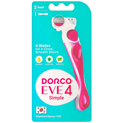 DORCO Женская бритва с двумя сменными кассетами EVE4, 4-лезвийная MPL071802 фото 1