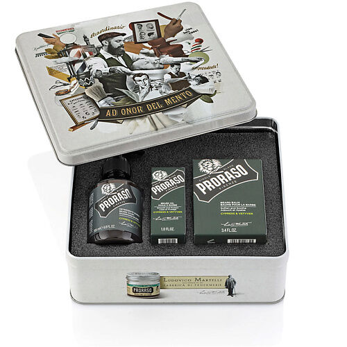 PRORASO CYPRESS VETYVER Набор для ухода за бородой (Шампунь + Масло + Бальз