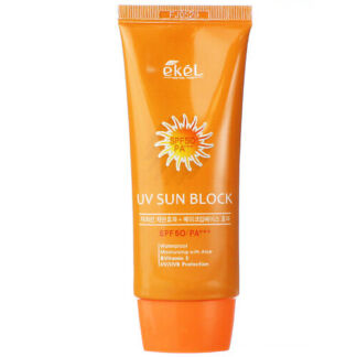 EKEL Крем солнцезащитный с Алоэ и витамином Е SPF50 PA+++ Sun Block Waterpr