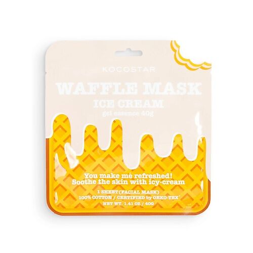 KOCOSTAR Освежающая и смягчающая вафельная маска для лица