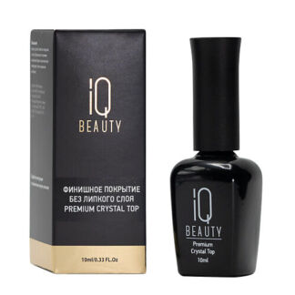 IQ Beauty Финишное покрытие для гель-лака без липкого слоя Premium crystal